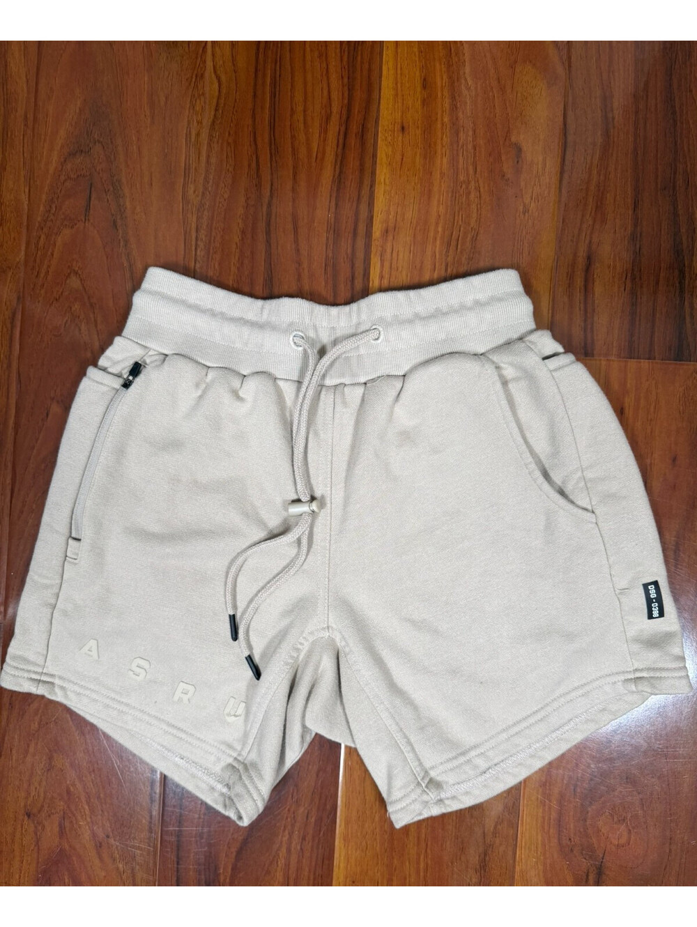 ASRV DSG-0398 French Terry Sweat Shorts Heather Sand Tan Mens SZ S Athletic Gym